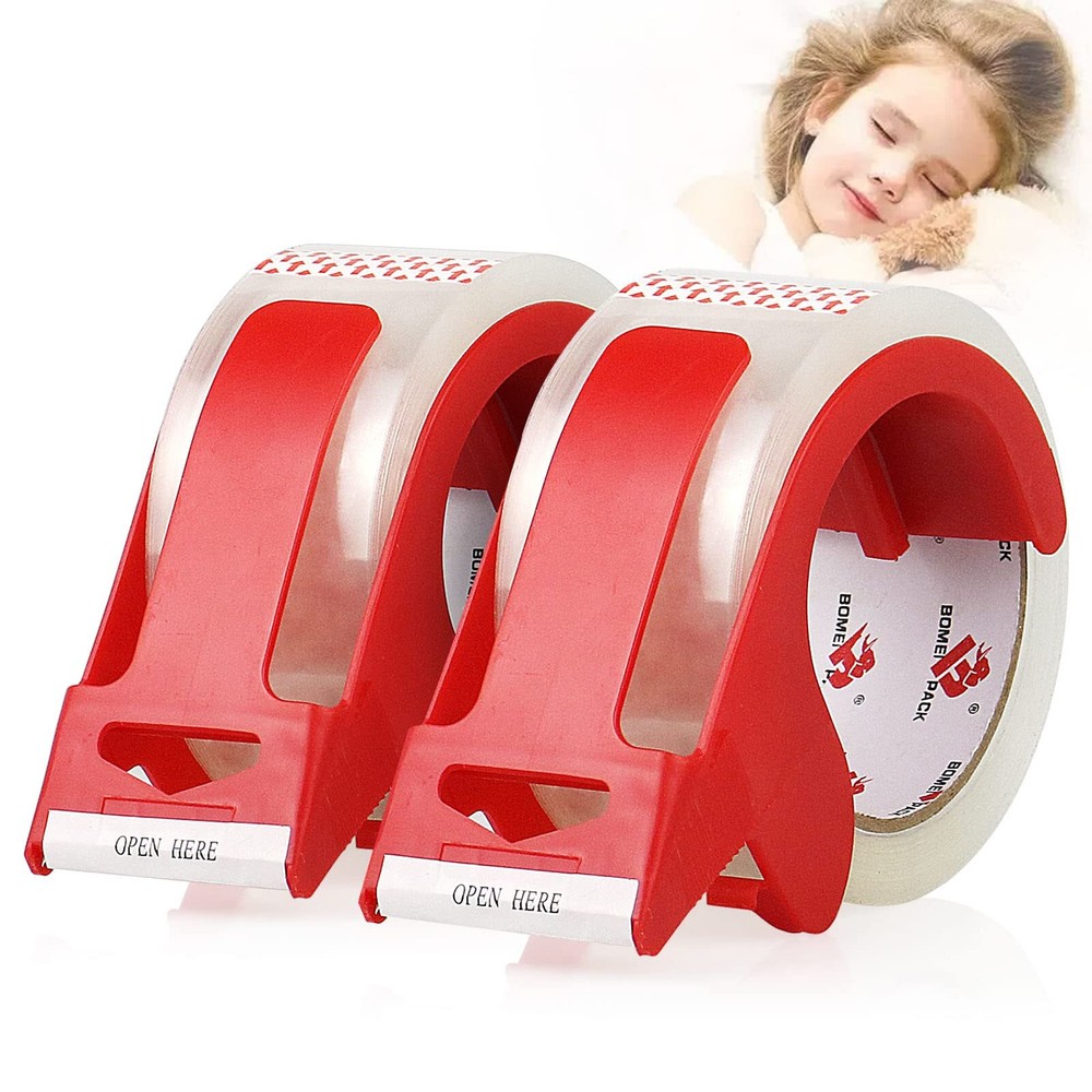 BOMEI PACK Heavy Duty Clear Packing Tape,2 Rolls with refillable Dispenser,No...