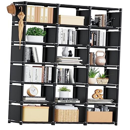 18-Cube Extra Large DIY Bookcase Shelf Storage Organizer for Home Office