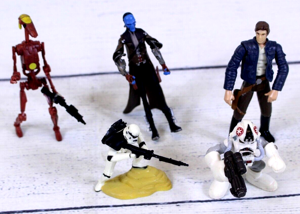 Star Wars Han Solo, Battle Droid Commander ,Cad Bane Action Figures