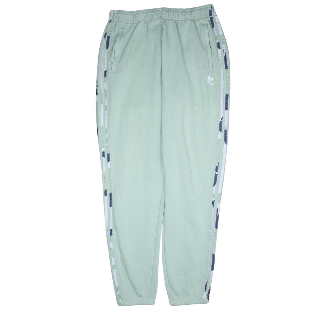 Adidas Mens Joggers Mint Green Fleece Camo Stripe Trefoil Logo Sweatpants L