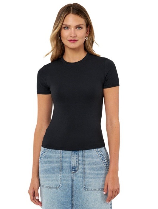 Edited by Remi Bader Women's Soft Stretch Baby Tee Black Size 1X NWT Ships Free!