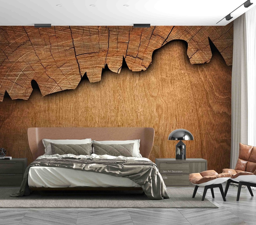 3D Brown Wood Grain Wall Murals Wallpaper Murals Wall Sticker 4