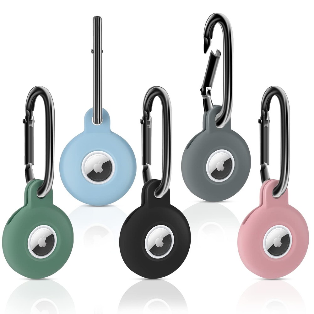 Slim Anti-Scratch Silicone AirTag Holder with Durable Keychain