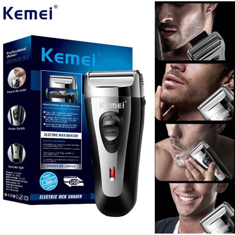 Men's Electric Beard Shaver Trimmer Razor Rechargeable Hair Shaving Machine USB