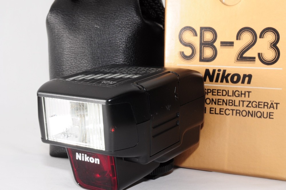 Nikon Speedlight SB-23 Shoe Mount Flash w/Box Case From Japan