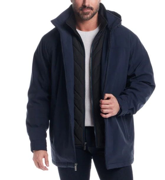Weatherproof Men's Ultratech Jacket Windproof Water Resistant Blue Size L