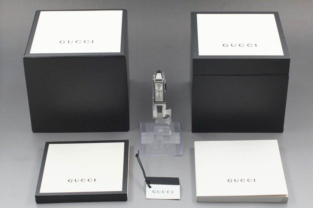 Gucci 1500L 12mm Silver Dial Diamond Quartz Womens Watch Full Set N MINT-image