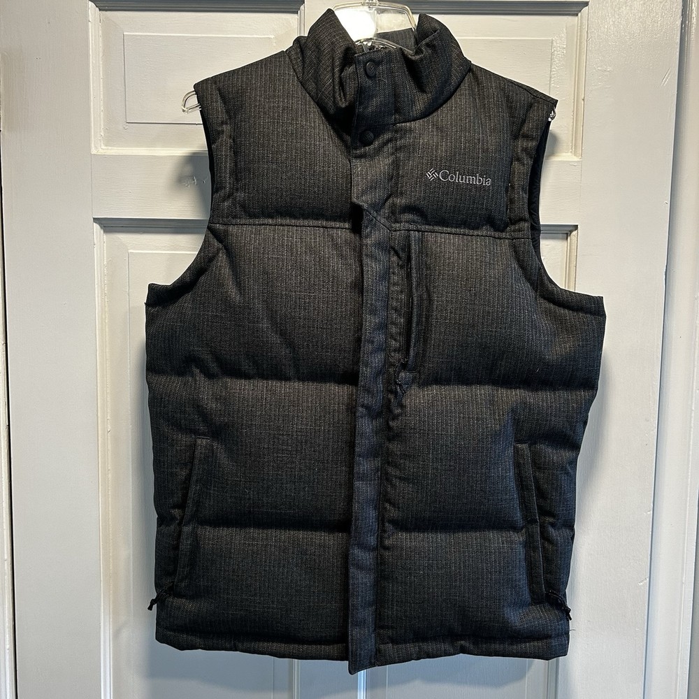 Columbia Men's Dark Gray Puffer Vest Size M Lightweight Warm