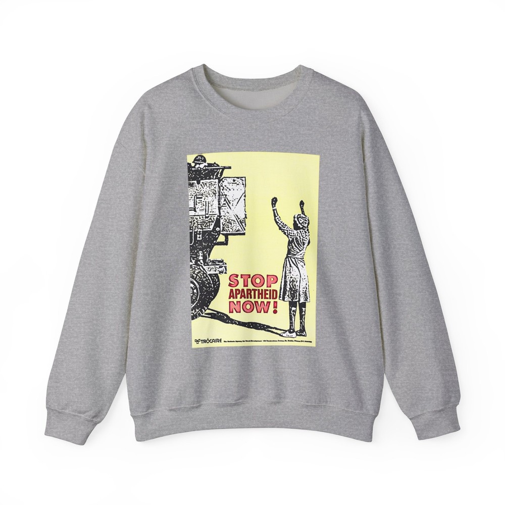 Stop Apartheid Now Graphic Print Art LS Unisex Heavy Blend™ Crewneck Sweatshirt