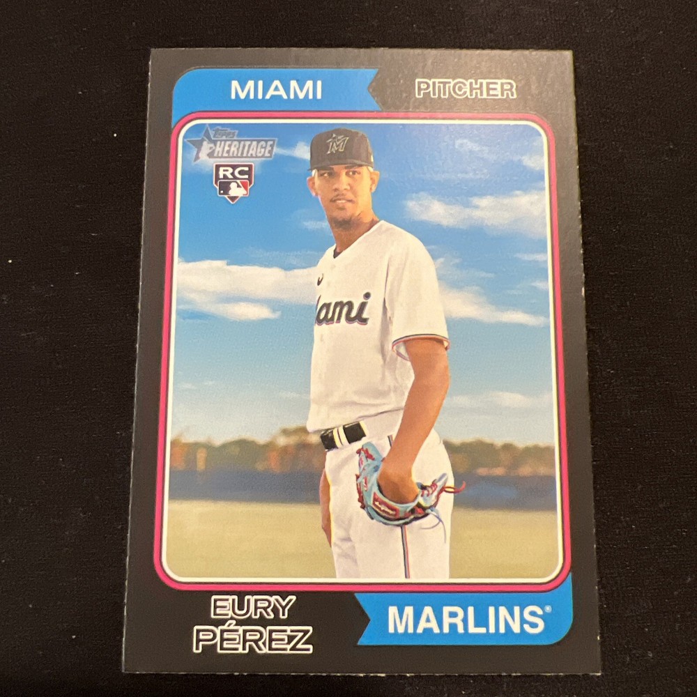 2023 Topps Heritage High Number Black Bordered /50 Eury Perez Rare Rookie RC