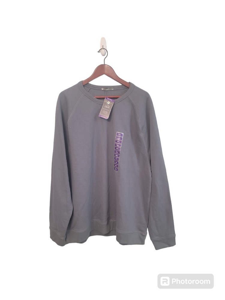 Members Mark French Terry Crew Teal Smoke Mens Sweatshirt Size XXL NWT-image