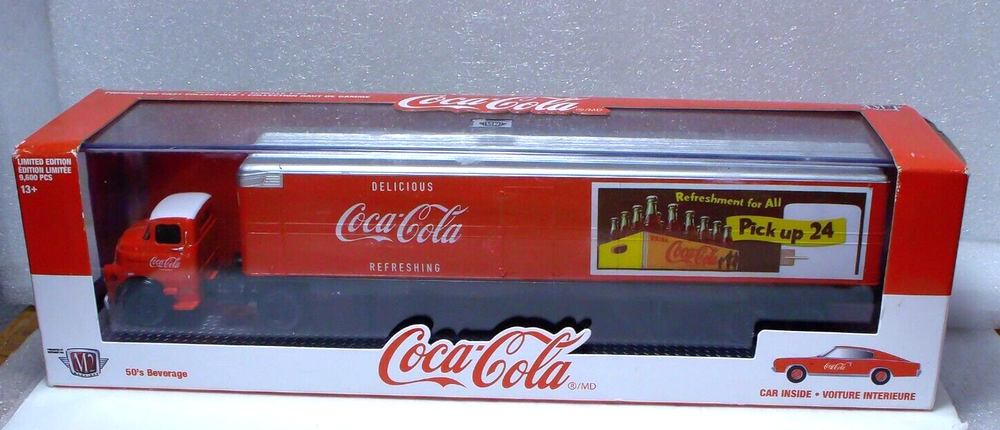 M2 Machines Coca Cola 1957 Dodge COE & 1966 Dodge Charger 383 1:64 Diecast