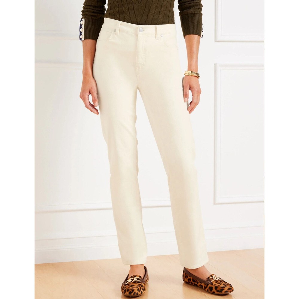 Talbots Simply Flattering 5 Pocket Corduroy Straight Leg Pants Women 4 Petite