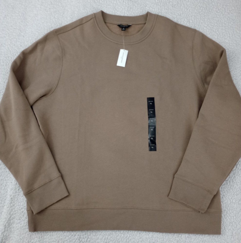 Banana Republic Brushed Fleece Crew-Neck Sweatshirt Mocha Brown Size XL