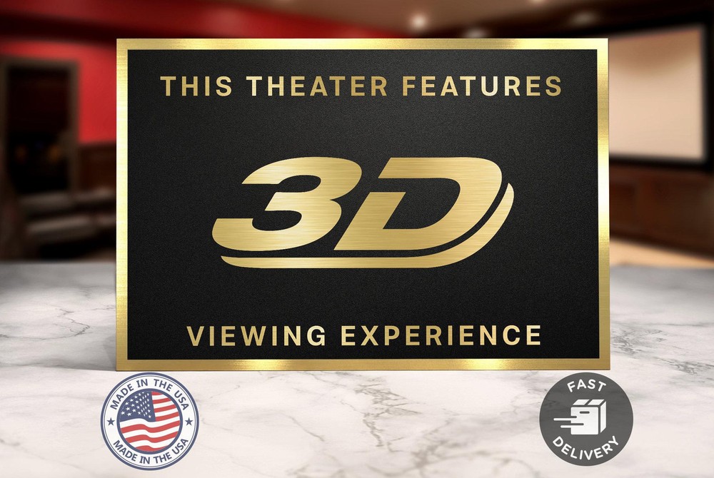 3d home movie theater sign