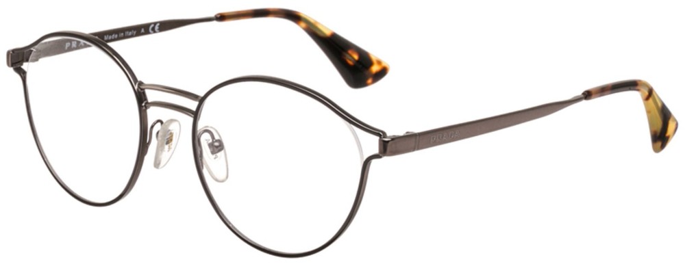 Prada VPR62T VHJ-1O1 52mm Black Antique Lead Unisex Eyeglass Frames Made in Italy