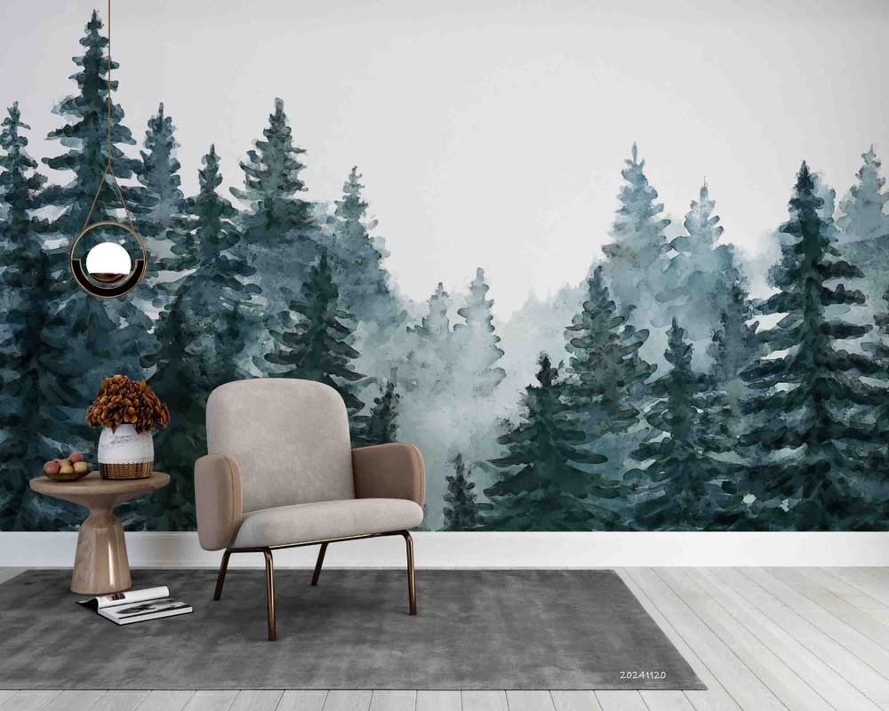3D Forest Watercolor Wall Murals Wallpaper Murals Wall Sticker 2