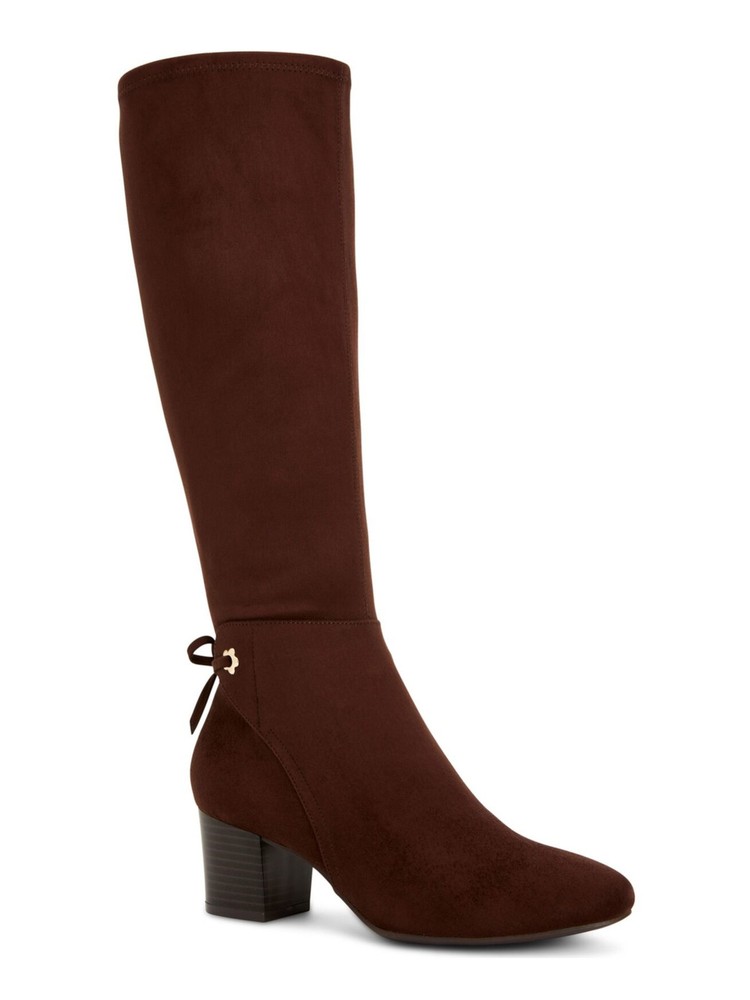 CHARTER CLUB Womens Brown Flower Grommets Tie Jaccque Almond Boots 9.5
