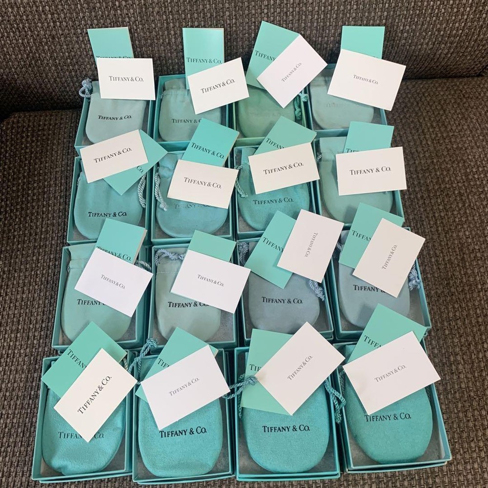 LOT Tiffany storage Bag Empty Box travel pouch case Card 16 Set mzmr