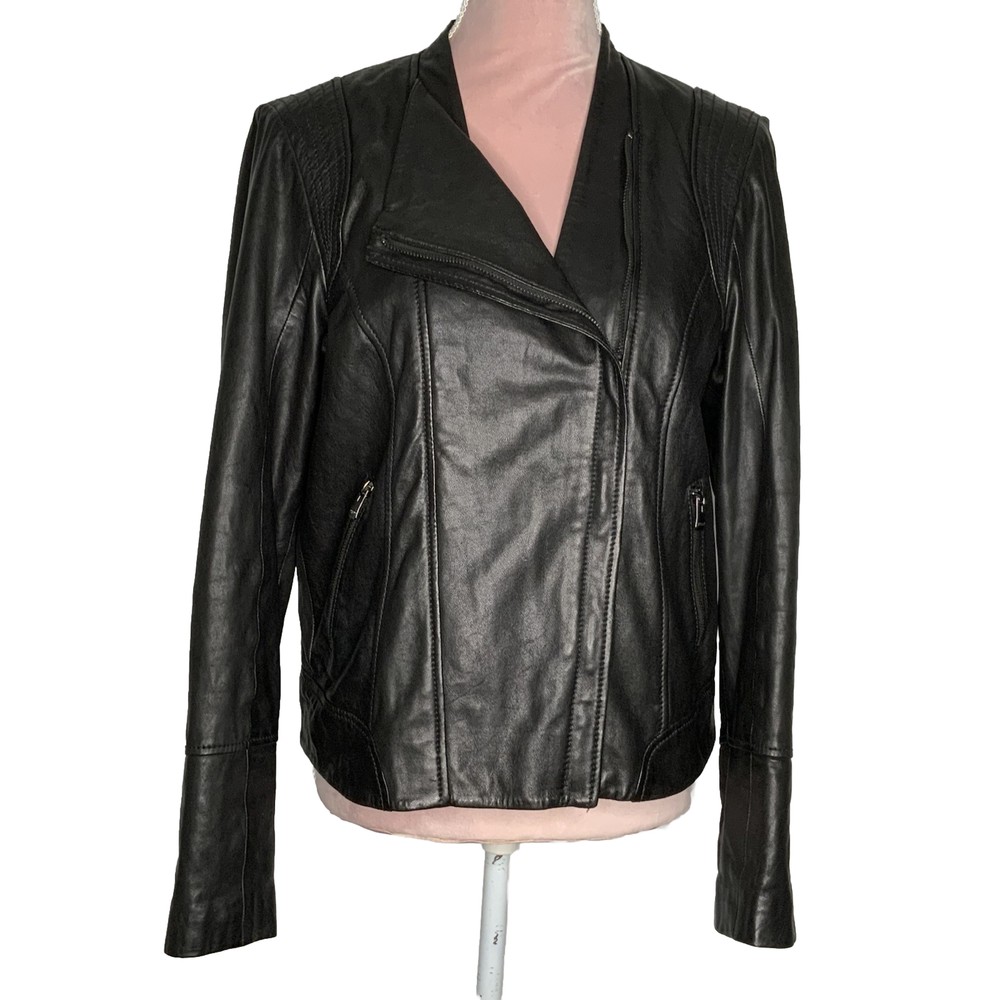 Tom Taylor Leather Moto Super Soft Leather Jacket Zippers Sz Medium High Quality