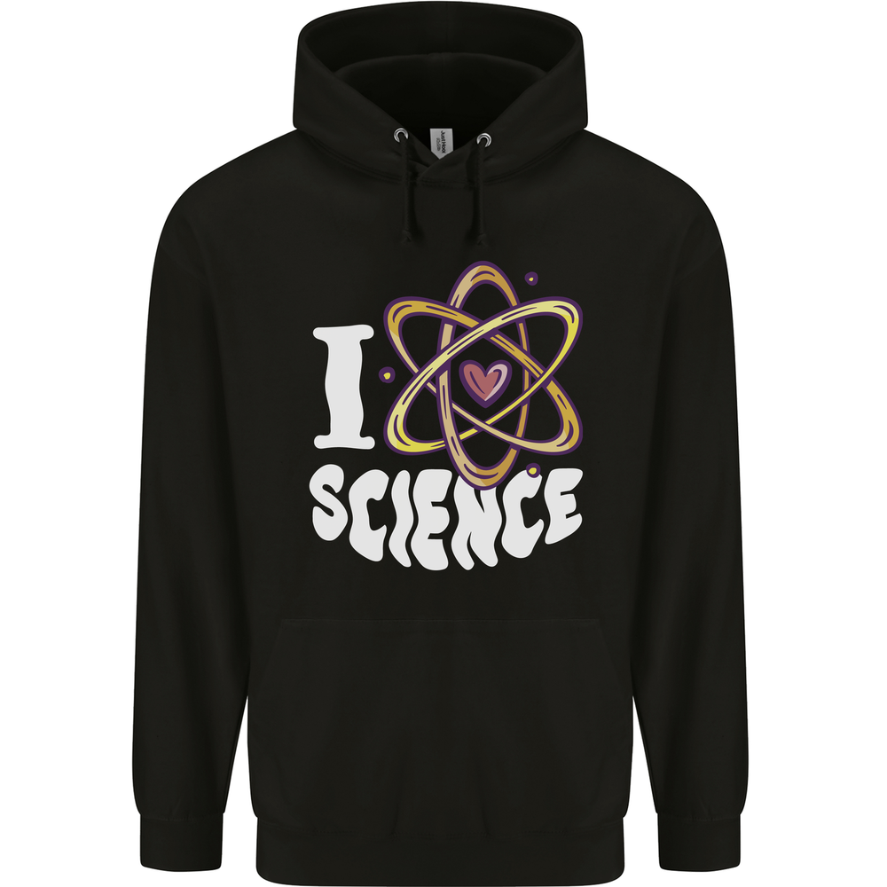 I Love Science Physics Chemistry Biology Nerd Mens 80% Cotton Hoodie