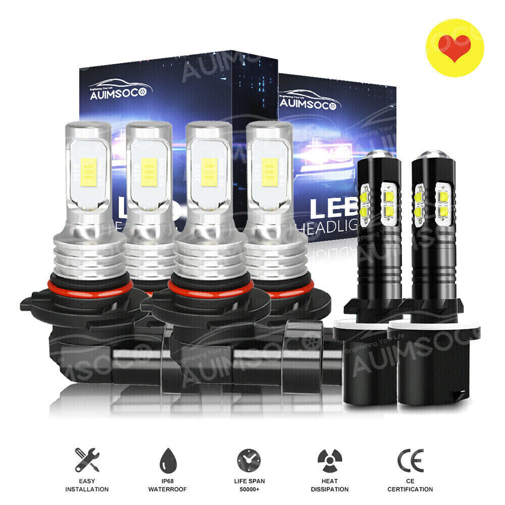 For Chevrolet S10 1998-2003 8000K LED Headlight High/Low Beam+Fog Light Bulb Kit