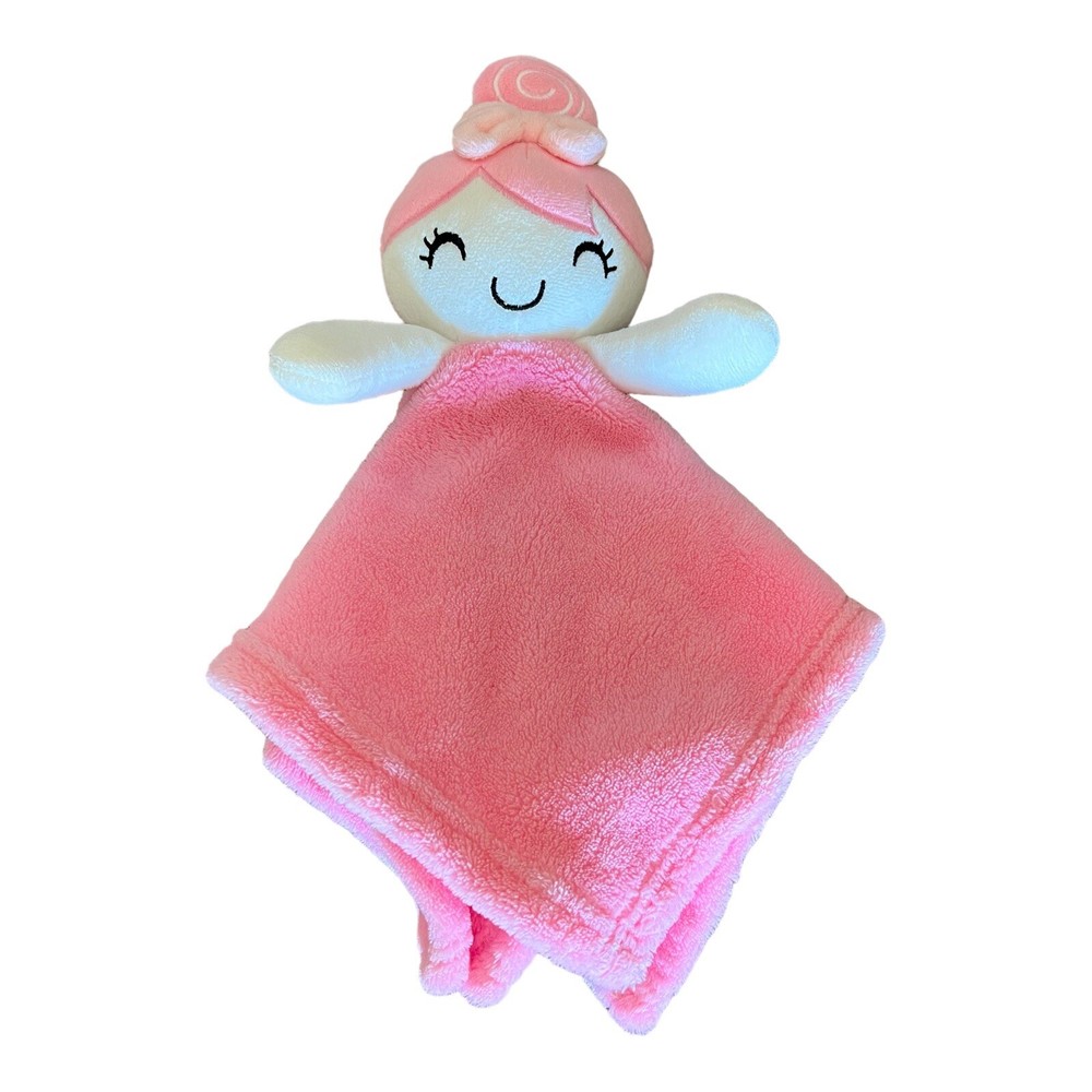 Forever Baby Security Blanket Lovey Doll Girl Bun Bow Plush Pink 15