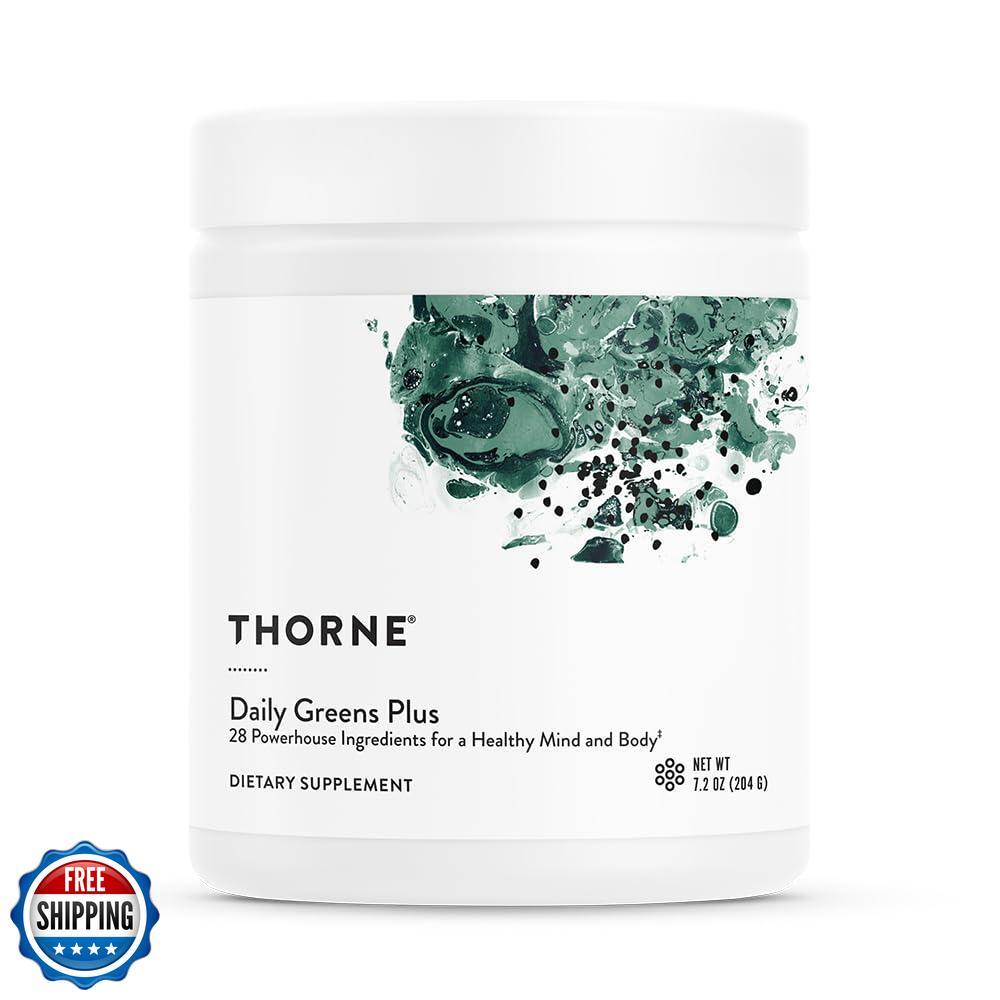 THORNE Daily Greens Plus - Comprehensive Greens Powder with Matcha, Spirulina