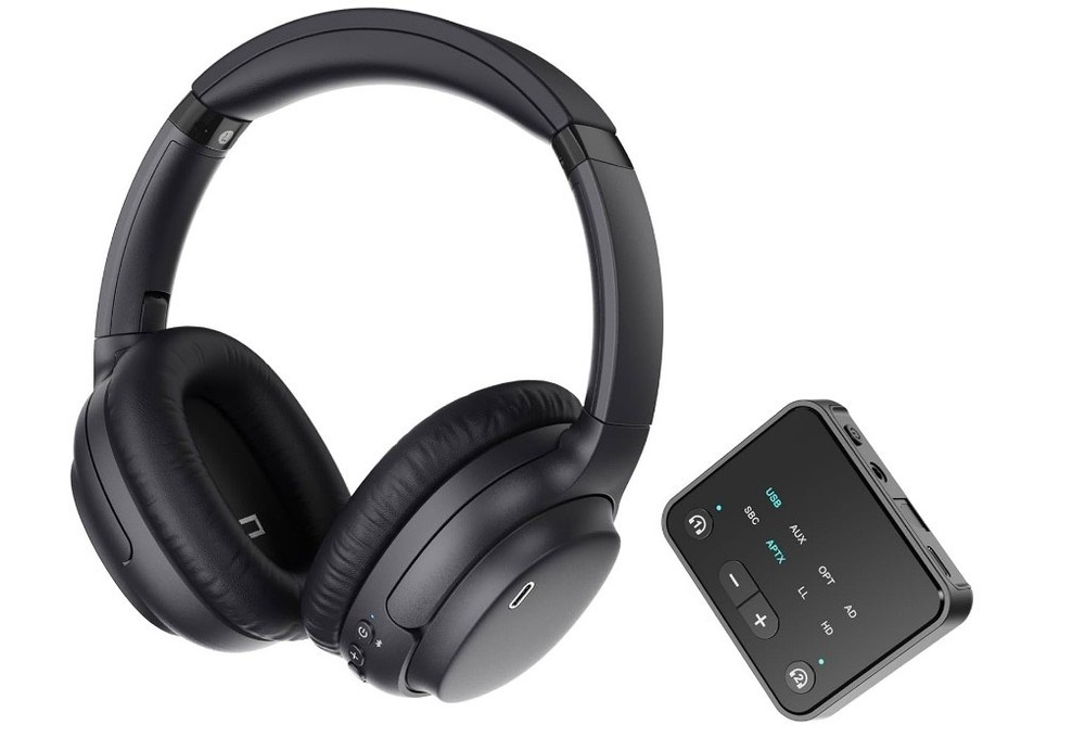 Wireless TV Headphones with Bluetooth Transmitter - Optical RCA AUX Plug n Play for Easy Connectivity  