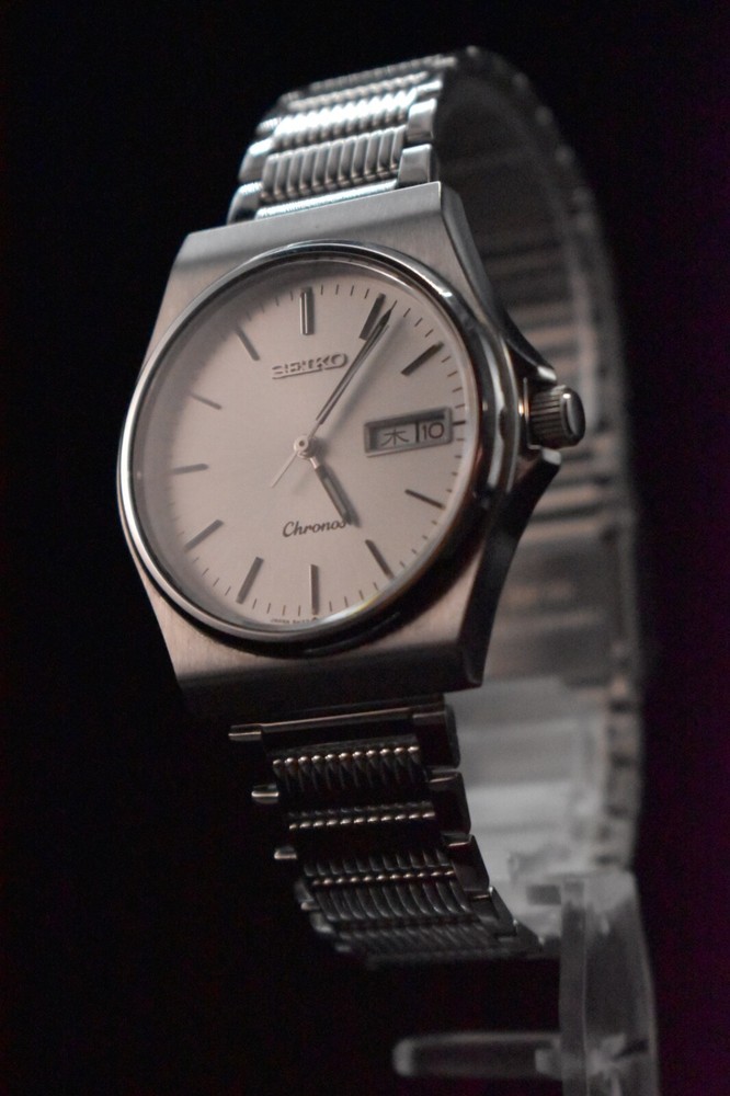 SEIKO Chronos 5H23-7D20 Day Date Qz Mens Watch From JAPAN [N MINT] W211