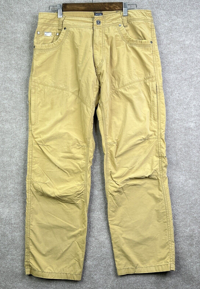KUHL Pants Mens 34 x 29 Brown Konfidant Nylon Cotton Outdoor Hiking Distressed