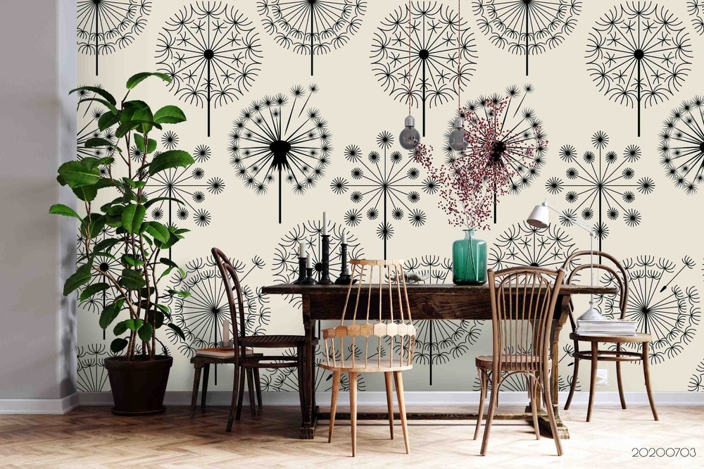3D Dandelion Abstract Pattern Wall Murals Wallpaper Murals Wall Sticker