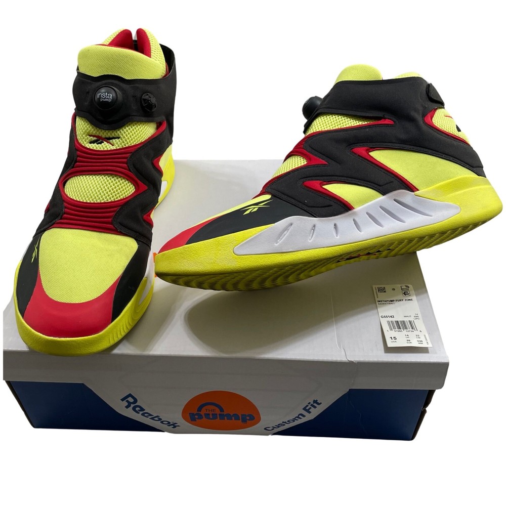 Reebok Instapump Fury Zone Acid Yellow Size 15 Sneakers