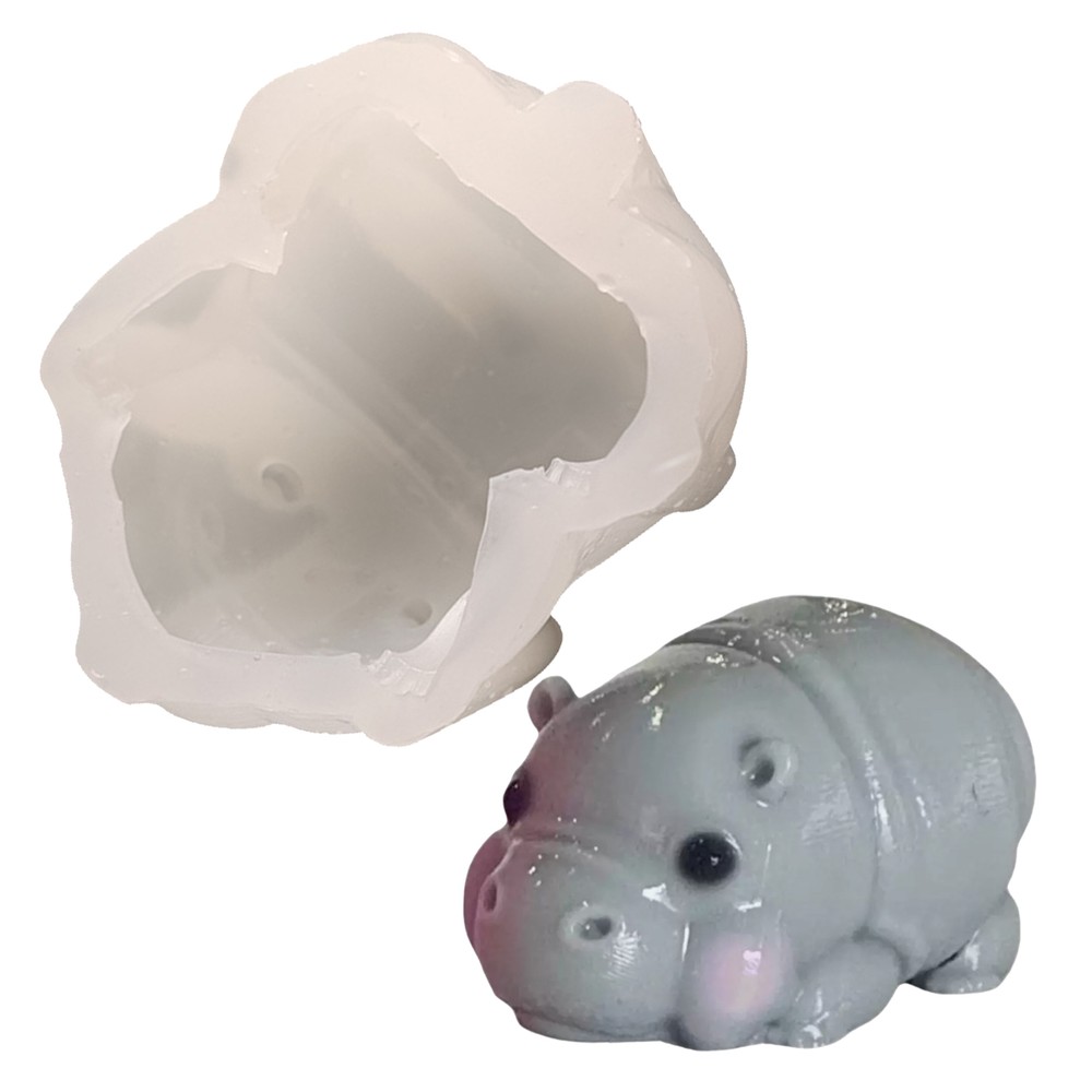 Silicone Hippo Mold For Resin Casting Fondant Baking Craft DIY Soap Mold MooDeng