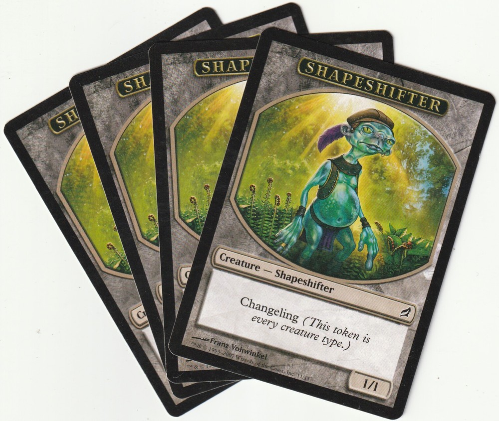 ✪ 4 MAGIC The Gathering SHAPESHIFTER Tokens Creature MTG PLAYSET LRW/EN 2007