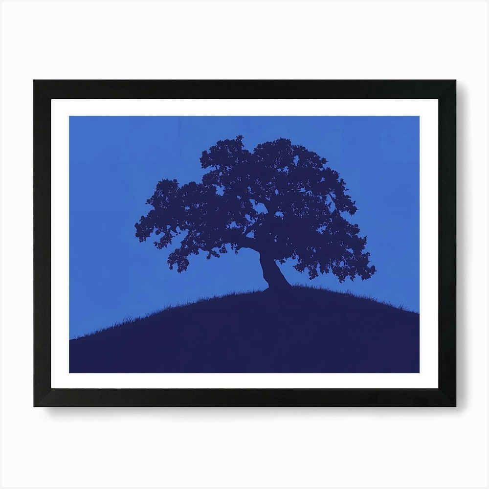 Tree On A Hill 3 Art Print Framed Wall Art Poster Canvas Print Picture