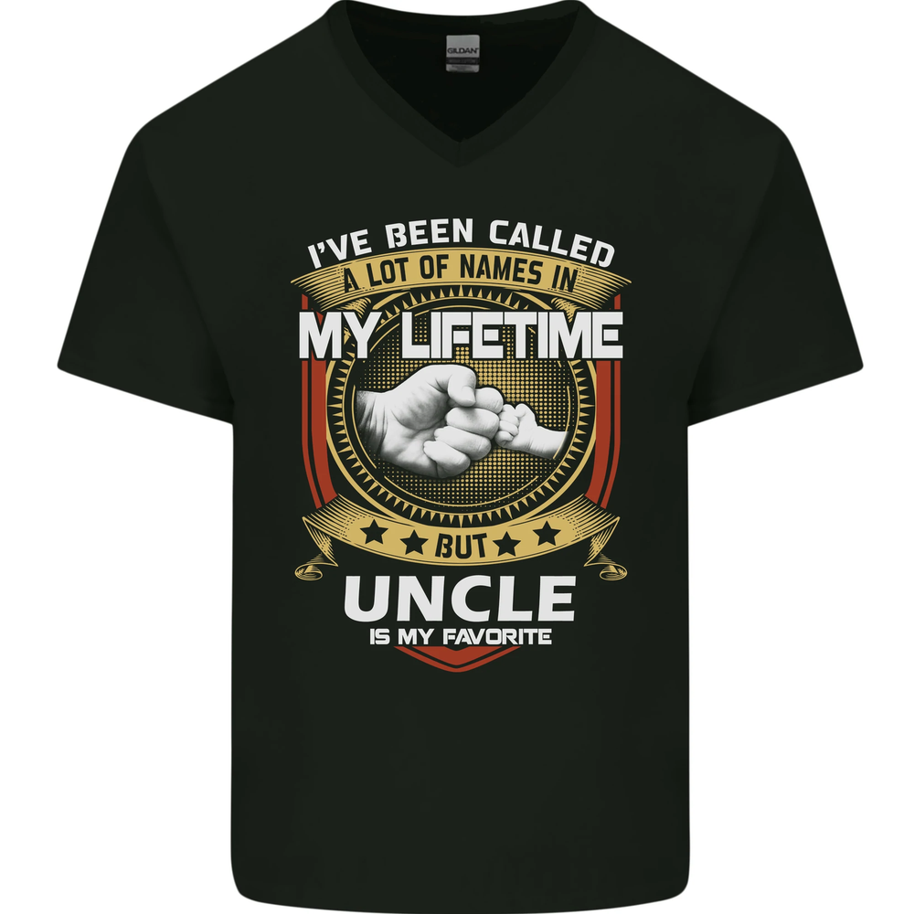 Uncle Is My Favourite Funny Fathers Day Mens V-Neck Cotton T-Shirt