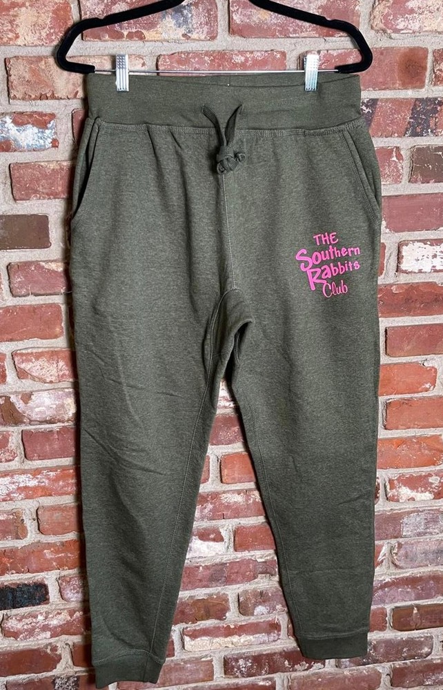 Men's Olive Green Sweatpants with Drawstring Waist