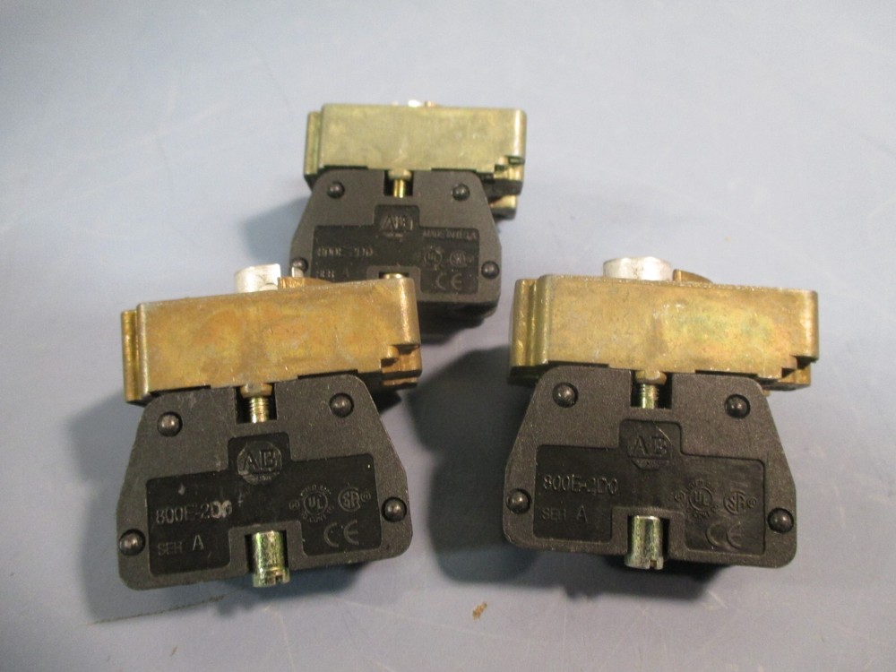 Lot Of (3) Allen Bradley Full Voltage Module With Latch 800E-2Dl3