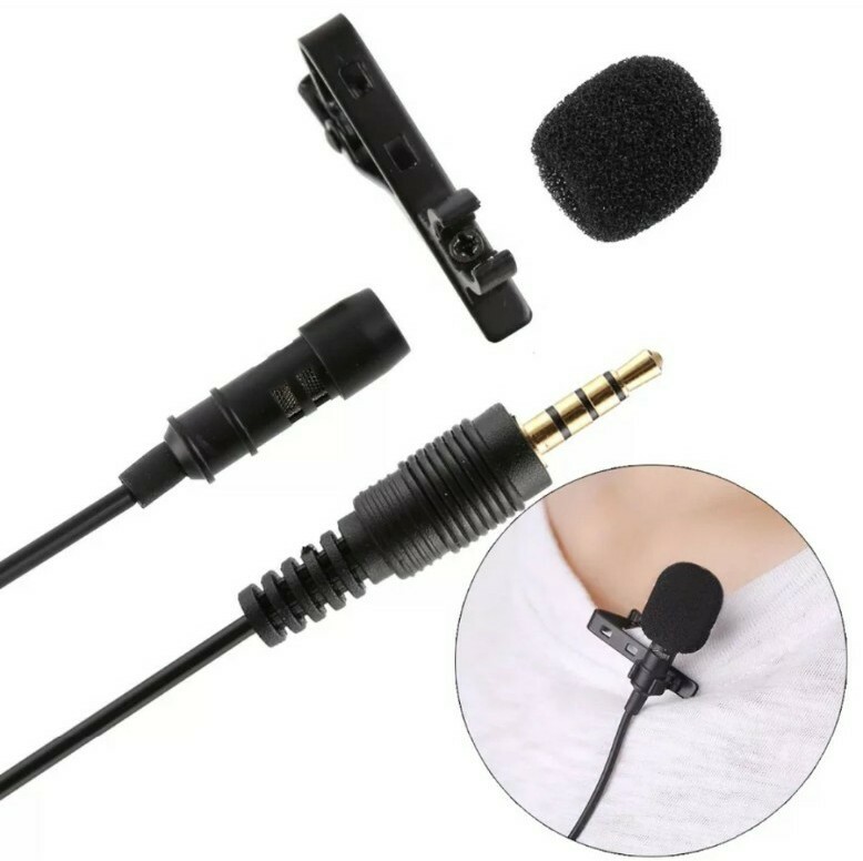 3.5mm Clip-on Lapel Lavalier Microphone Mini Condenser Mic for iPhone Android PC