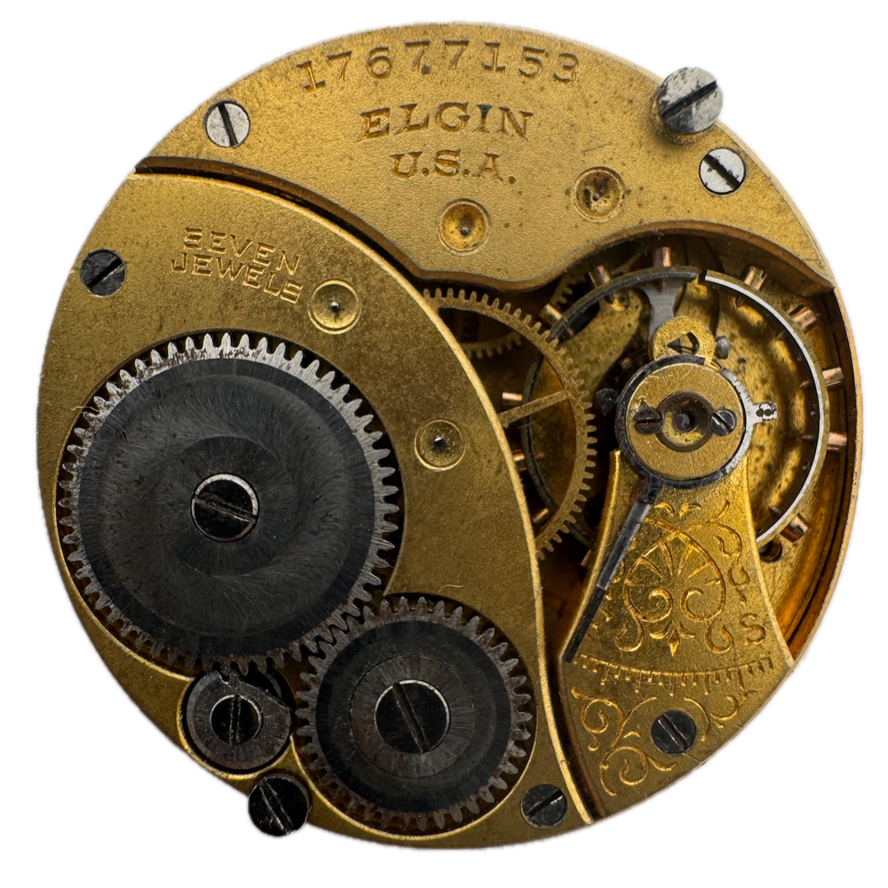 Antique Elgin 0 Size 7 Jewel Mechanical Pocket Watch Movement Grade 409 USA