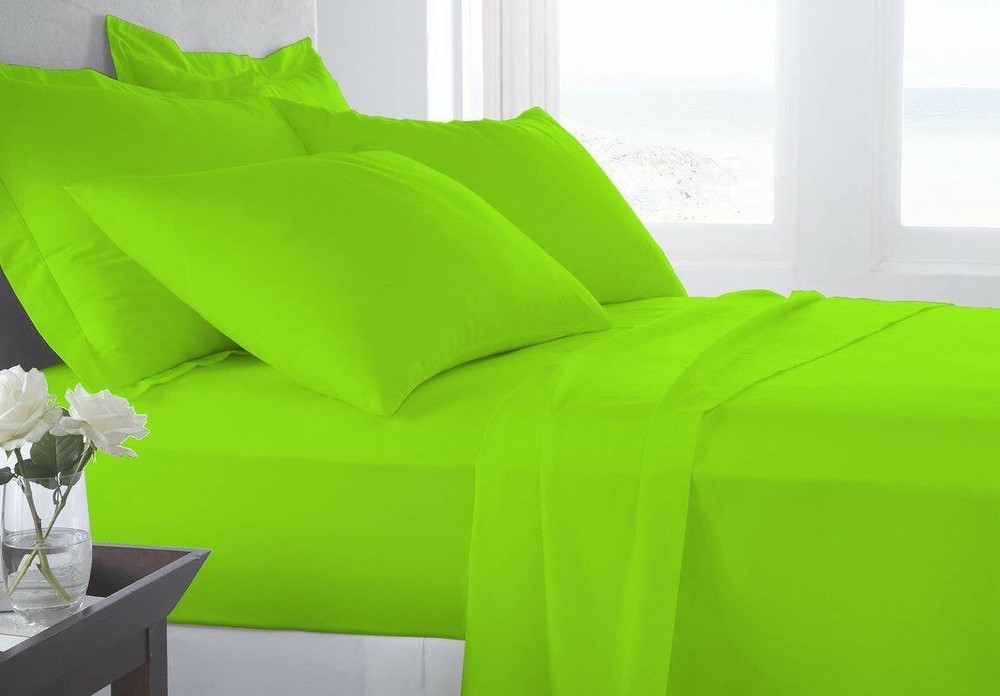 6 Piece Hotel Luxury Soft 100% Cotton bed sheets set 24 deep 800 TC king P-Green