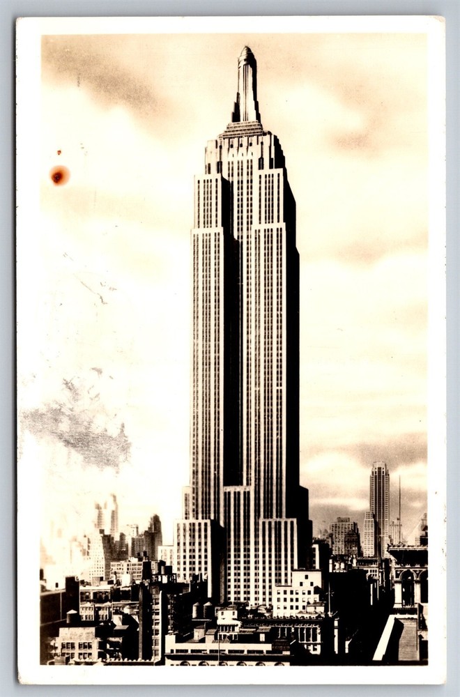 Vintage 1941 RPPC Postcard of Empire State Building NYC NY W12 Edition