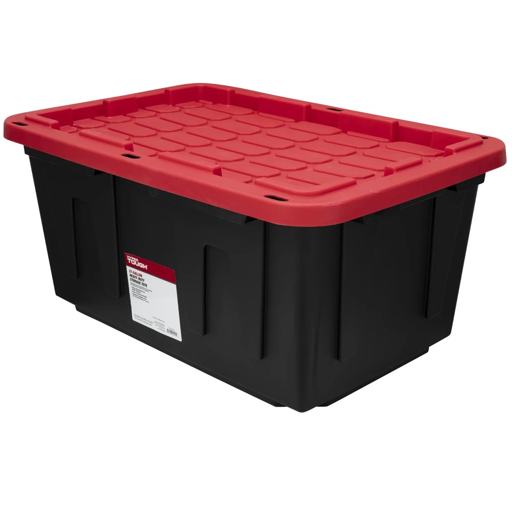 27 Gallon Large Plastic Storage Bin with Secure Snap-On Lid