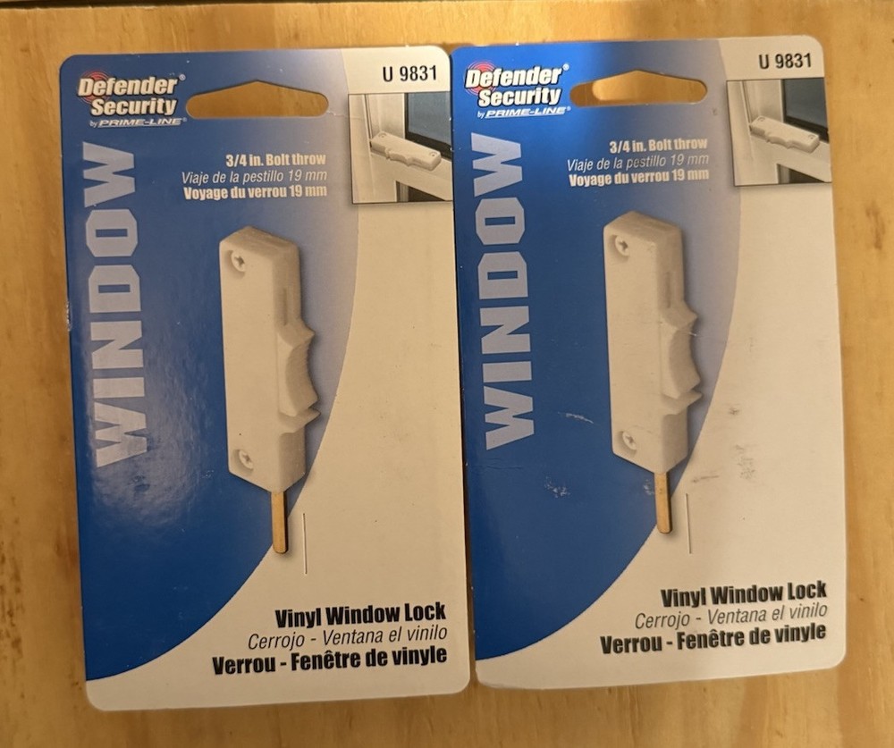 Lot of 2  Defender Security - Vinyl Window Lock