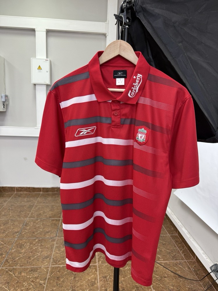 🏴󠁧󠁢󠁥󠁮󠁧󠁿 2003 Liverpool Reebok Carlsberg Polo T-Shirt Soccer Jersey Size M