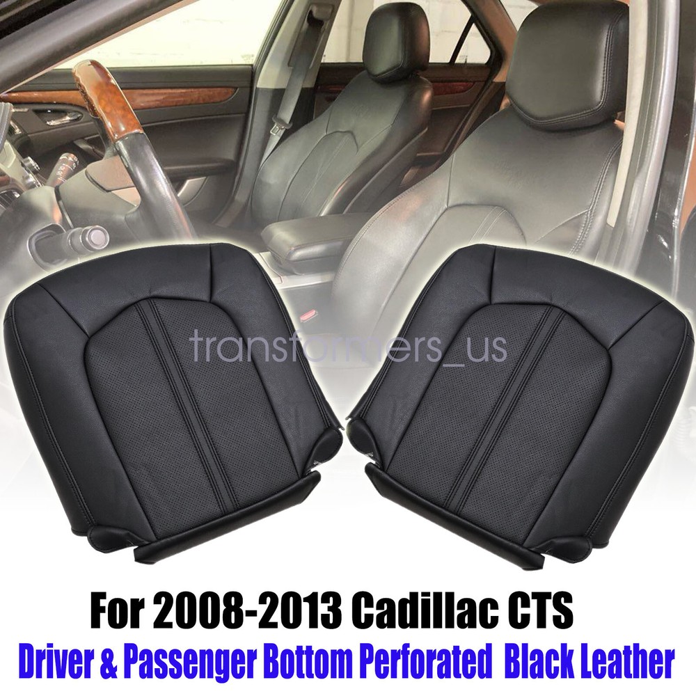 Front Side Bottom Leather Seat Cover Black For 2008 2009 2010 2011 Cadillac CTS