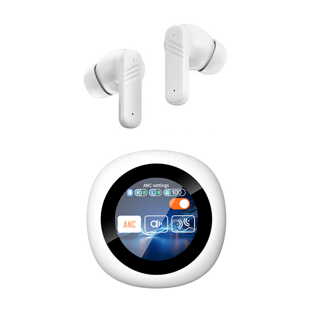 Wireless Bluetooth 5.4 Earbuds with Touch Screen Noise Canceling TWS Earphones