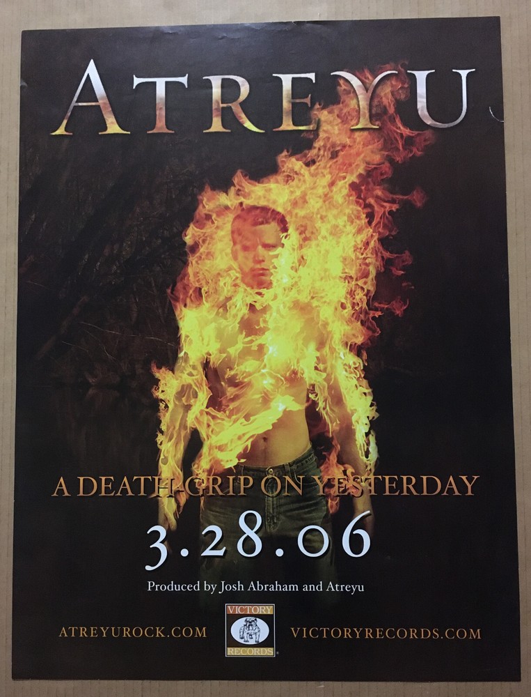 ATREYU Vintage 2006 PROMO POSTER for Death grip on yesterday CD USA 18 x 24