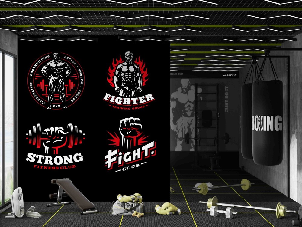 3D Gym Fitness Theme Illustration Wall Murals Wallpaper Murals Wall Sticker 16